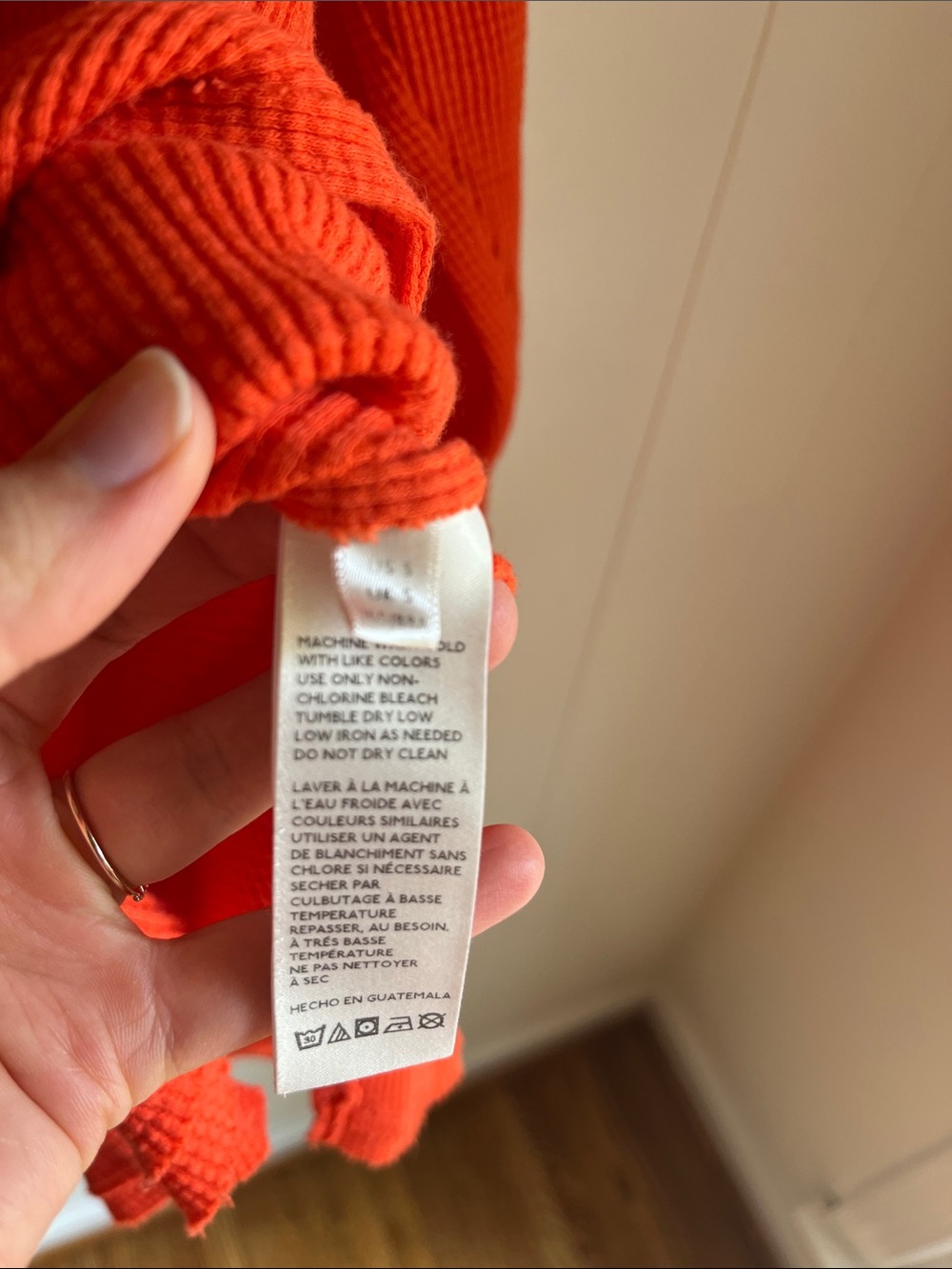 We The Free Off-the-Shoulder Snowy Thermal Tee Heat Wave Orange  Sz Sm - Picture 10 of 11